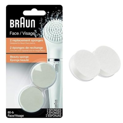 BRAUN  Face 80-b &Eacute;ponge Beaut&eacute; - Lot de 2 Brosses de Remplacement