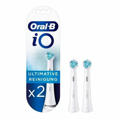 ORAL B Braun iO Ultimative 2 pi&egrave;ce(s) Blanc, T&ecirc;te brosse &agrave; dent &eacute;lectrique