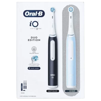 BRAUN  Oral-B szczoteczka elektryczna IO 3 zestaw Duo Black & Blue