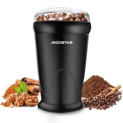 AIGOSTAR Breath - moulin &agrave; caf&eacute;, &eacute;pices et graines 0% bpa, 150w. Lames en acier inoxydable. Design exclusif.