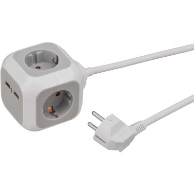 BRENNENSTUHL  1150100 2xusb Plug Extension Blanc