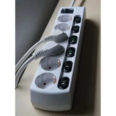 BRENNENSTUHL  1153110126 Power Strip 6 Sockets With Switch 2 M Blanc