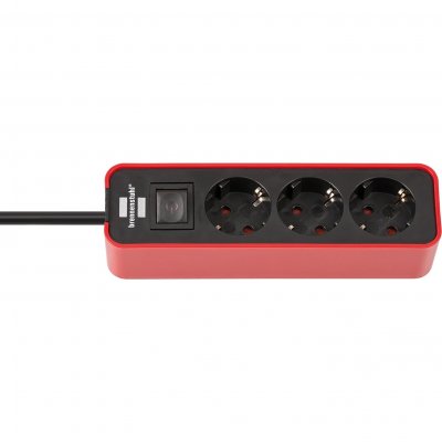 BRENNENSTUHL  1153230070 Power Strip 3 Outlets With Switch Rouge