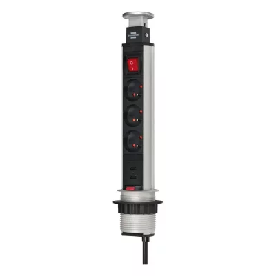 BRENNENSTUHL  Bloc multiprise Tower Power escamotable avec interrupteur