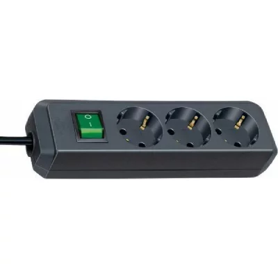 BRENNENSTUHL  Eco-line Power Strip 3 Outlets With Switch Noir