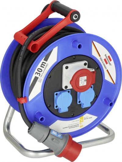 BRENNENSTUHL  Garant enrouleur de c&acirc;ble 2x schuko 1x triphas&eacute; 16A 30 m