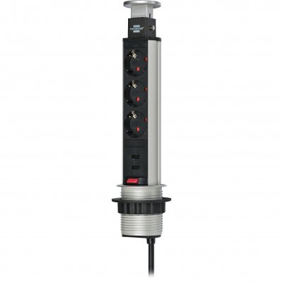 BRENNENSTUHL  multiprise de table &agrave; 3 prises avec chargeur usb 2 m