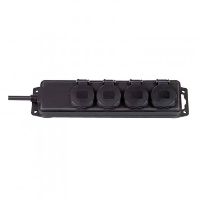 BRENNENSTUHL  R&eacute;partiteur de prises sans interrupteur noir 4x 2m 230V