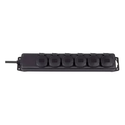 BRENNENSTUHL  R&eacute;partiteur de prises sans interrupteur noir 6x 2m 230V