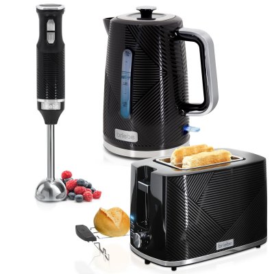 BRIEBE  Set petit d&eacute;jeuner grille-pain, bouilloire et mixeur - Noir