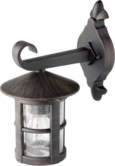 BRILLIANT  Applique ext&eacute;rieure descendante Jordy 60W - Noir et rouille