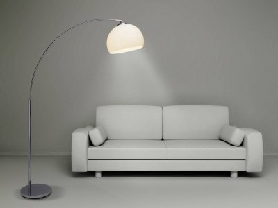 BRILLIANT  Lampadaire Vessa - Blanc