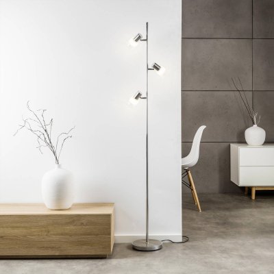 BRILLIANT  Lampe sur pied LED Lea, hauteur 157,5 cm, chrome, &agrave; 3 lampes, m&eacute;tal