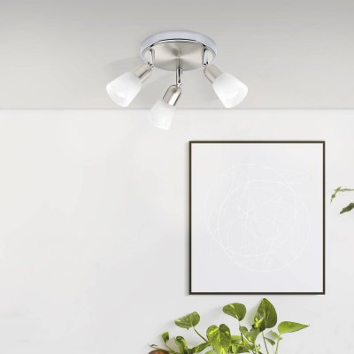 BRILLIANT  Spot pour plafond Sofia, fer/chrome/blanc, &Oslash; 20 cm, 3 lampes