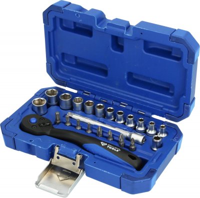 BRILLIANT TOOLS  - Jeu de cl&eacute;s &agrave; douille 1/4, 23 pcs