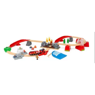 BRIO&reg; Circuit de train action pompier Smart Tech Sound bois 36004