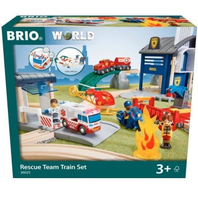 BRIO&reg; Circuit de train police et pompiers Deluxe bois 36025