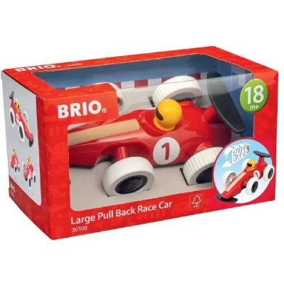 BRIO&reg; Figurine voiture de course grande moteur &agrave; r&eacute;trofriction bois 30308