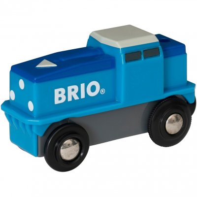 BRIO&reg; WORLD Figurine locomotive de fret &agrave; piles bleue 33130
