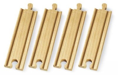 BRIO&reg; WORLD Rails moyens droits pour circuit train bois A 33335