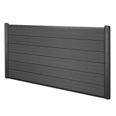 MENDLER Brise-vue en WPC Sarthe, cl&ocirc;ture brise-vent, poteaux aluminium 1.90m anthracite