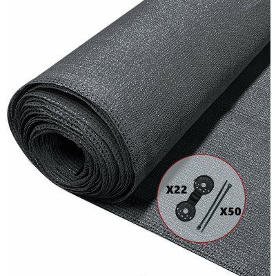VOUNOT Brise vue occultant en hdpe 150g/m&sup2; 1.5x10m avec attaches de fixation anthracite