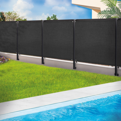 IDMARKET Brise Vue Renforc&eacute; 1,5 X 10 M Noir 220 Gr/M&sup2; Luxe Pro