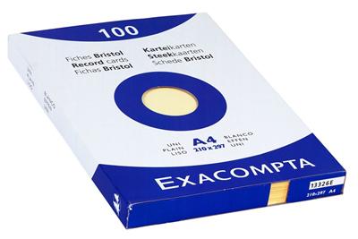 EXACOMPTA Bristol  210x297mm 205g Uni - Etui de 100 fiches - Jaune