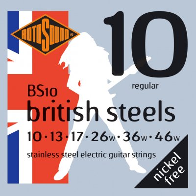 ROTOSOUND British BS10 Stainless Steel 1046 Jeux de cordes &eacute;lectriques 010