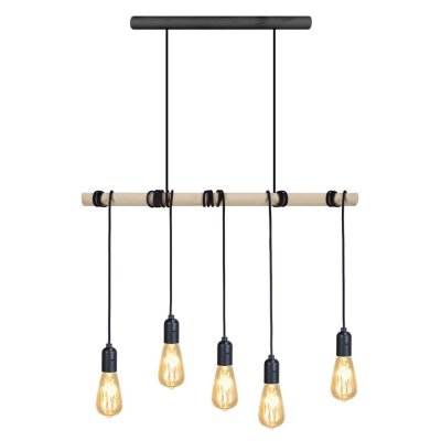 TOSEL BROOKLYN - Suspension bar bois naturel et noir