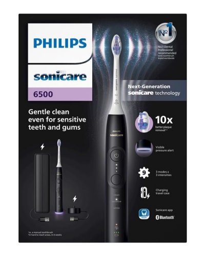 PHILIPS Brosse &agrave; dents &eacute;lectrique avec application  HX7411/02 Noir 