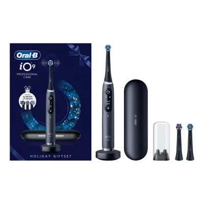 ORAL B Brosse a dents &eacute;lectrique connect&eacute;e - ORAL-B -iO 9 XMAS Edition - Noir - Mouvement oscillo-rotatif