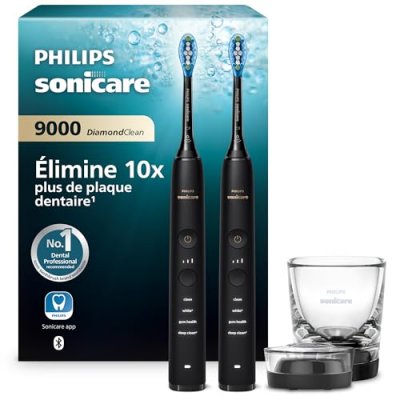 PHILIPS Brosse &agrave; dents &eacute;lectrique  DiamondClean 9000 HX9914/54 Noir
