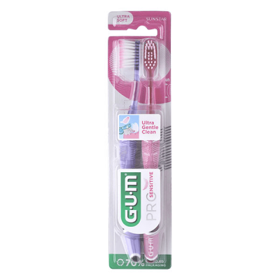 GUM Brosse &Agrave; Dents Ultra Soft Pro Sensitive  - Les 2 Brosses &Agrave; Dents