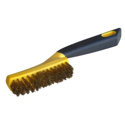 OUTIFRANCE Brosse M&eacute;tallique (4 Rangs Fils Laitonn&eacute; Ondul&eacute;s)