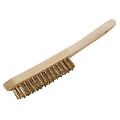 SAVY Brosse m&eacute;tallique laiton &agrave; manche L 295 x l 30 mm - 