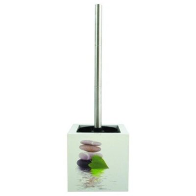 MSV Brosse Wc avec support mdf & Inox lingga D&eacute;cor Blanc - Blanc - 