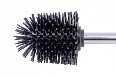 WENKO Brosse WC en silicone avec manche en m&eacute;tal &Oslash; 75mm