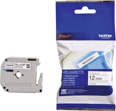 BROTHER   m-tape m-k231s cassette de ruban, largeur de noir