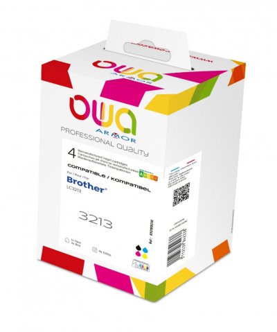 OWA Brother Lc-3213 Cartouche D'encre Remanufactur&eacute;e 4 Couleurs