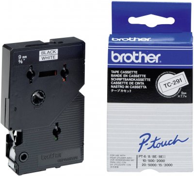 BROTHER  Ruban Noir sur blanc Original TC-291