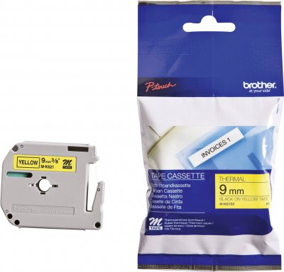 BROTHER  Ruban P-TOUCH MK-621 - Noir / Jaune - 9mm