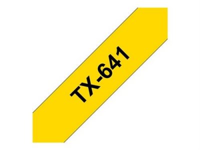 BROTHER  TX641 PTOUCH Ruban lamin&eacute; 18 mm/15 m Jaune/Noir
