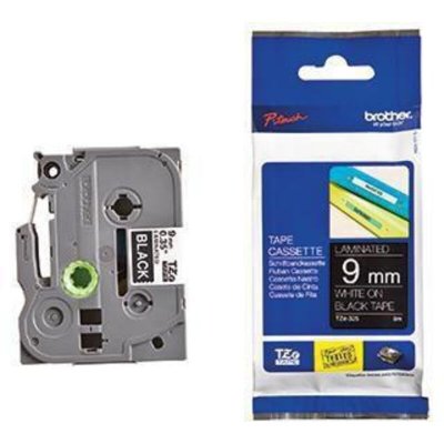 BROTHER  TZ-325 Ruban Blanc sur noir Original TZe-325