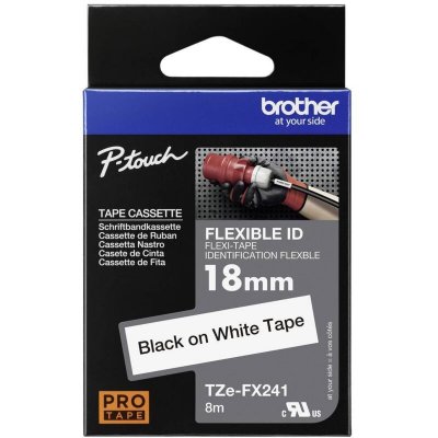 BROTHER  TZe-FX, TZ-FX TZe-FX241 Couleur de ruban: blanc Couleur de police:noir 18 mm 8 m