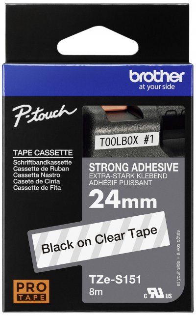 BROTHER  TZe-S151 (TZ-S151)Ruban Noir sur transparent