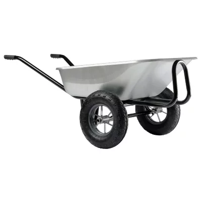 HAEMMERLIN Brouette galva roues gonfl&eacute;es ""expert twin"" - 150l