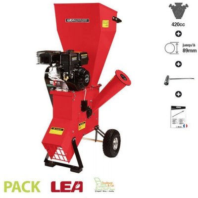 LEA Broyeur De V&eacute;g&eacute;taux Coupe 89mm Moteur Thermique 420cc 13 Cv  Le56420-89