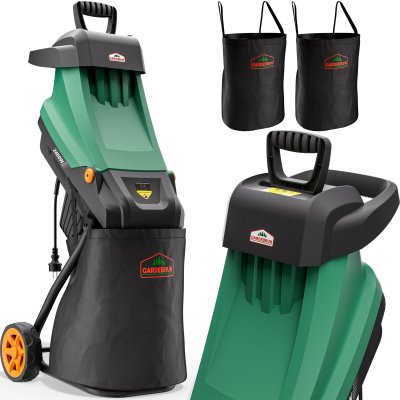 GARDEBRUK Broyeur de v&eacute;g&eacute;taux &eacute;lectrique 2400W avec bac ramassage 50L