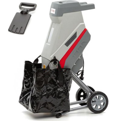 IKRA Broyeur de v&eacute;g&eacute;taux &eacute;lectrique 2500W 2 Lames acier tremp&eacute; Branches jusqu'&agrave; 45mm Sac 45L 